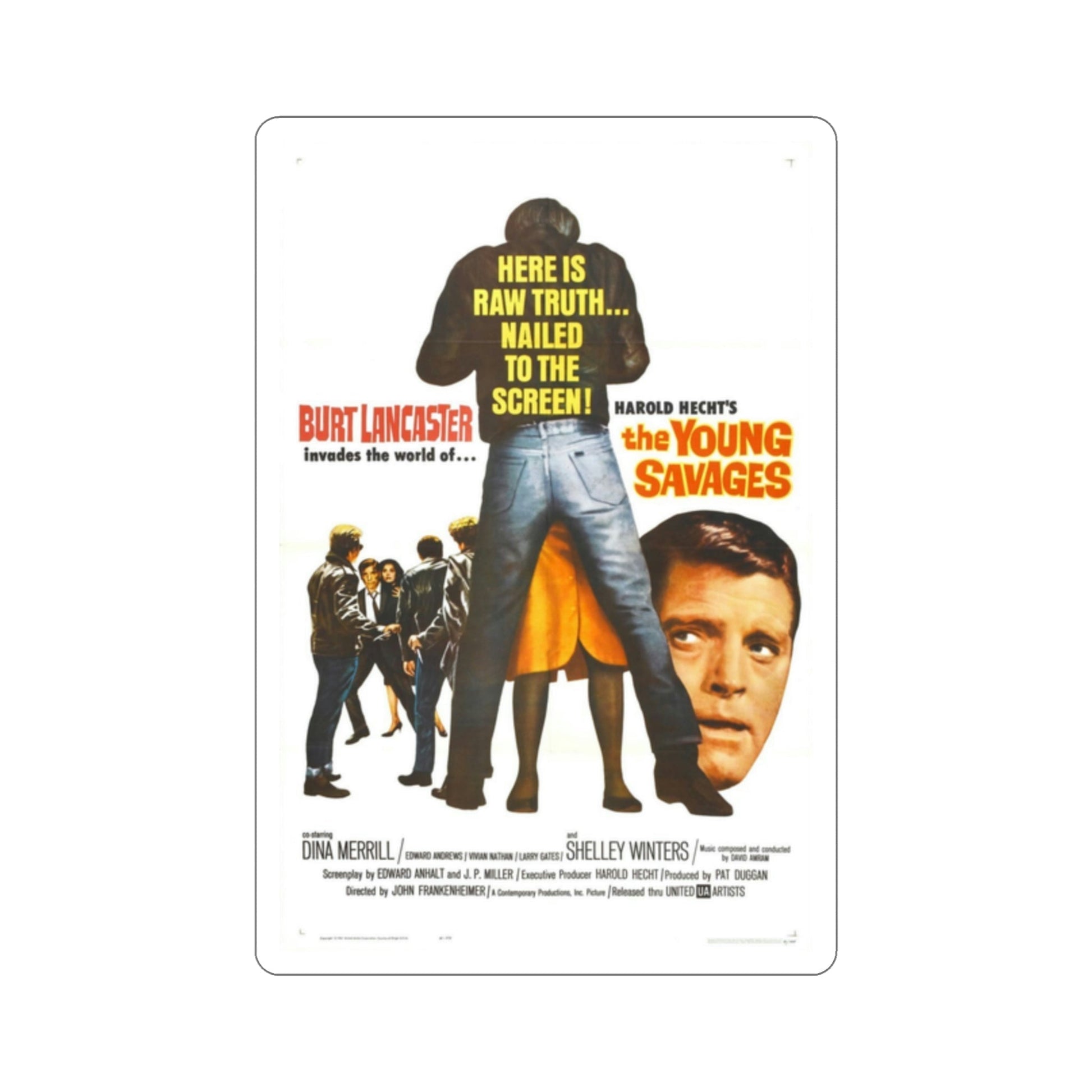 The Young Savages 1961 Movie Poster STICKER Vinyl Die-Cut Decal-2 Inch-The Sticker Space