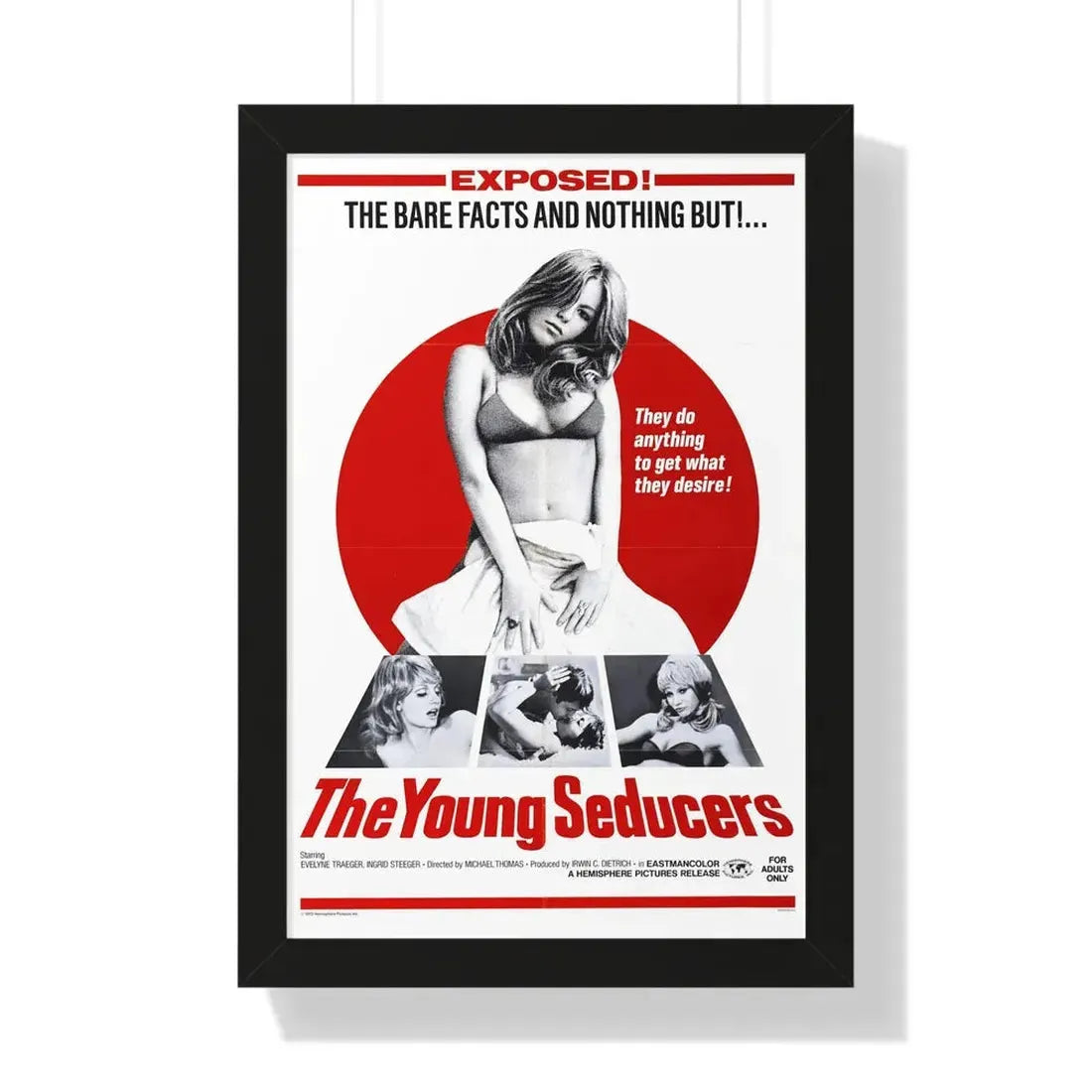 THE YOUNG SEDUCERS (SWINGIN STEWARDESSES) 1971 - Framed Movie Poster 16″ x 24″ Black - The Sticker Space