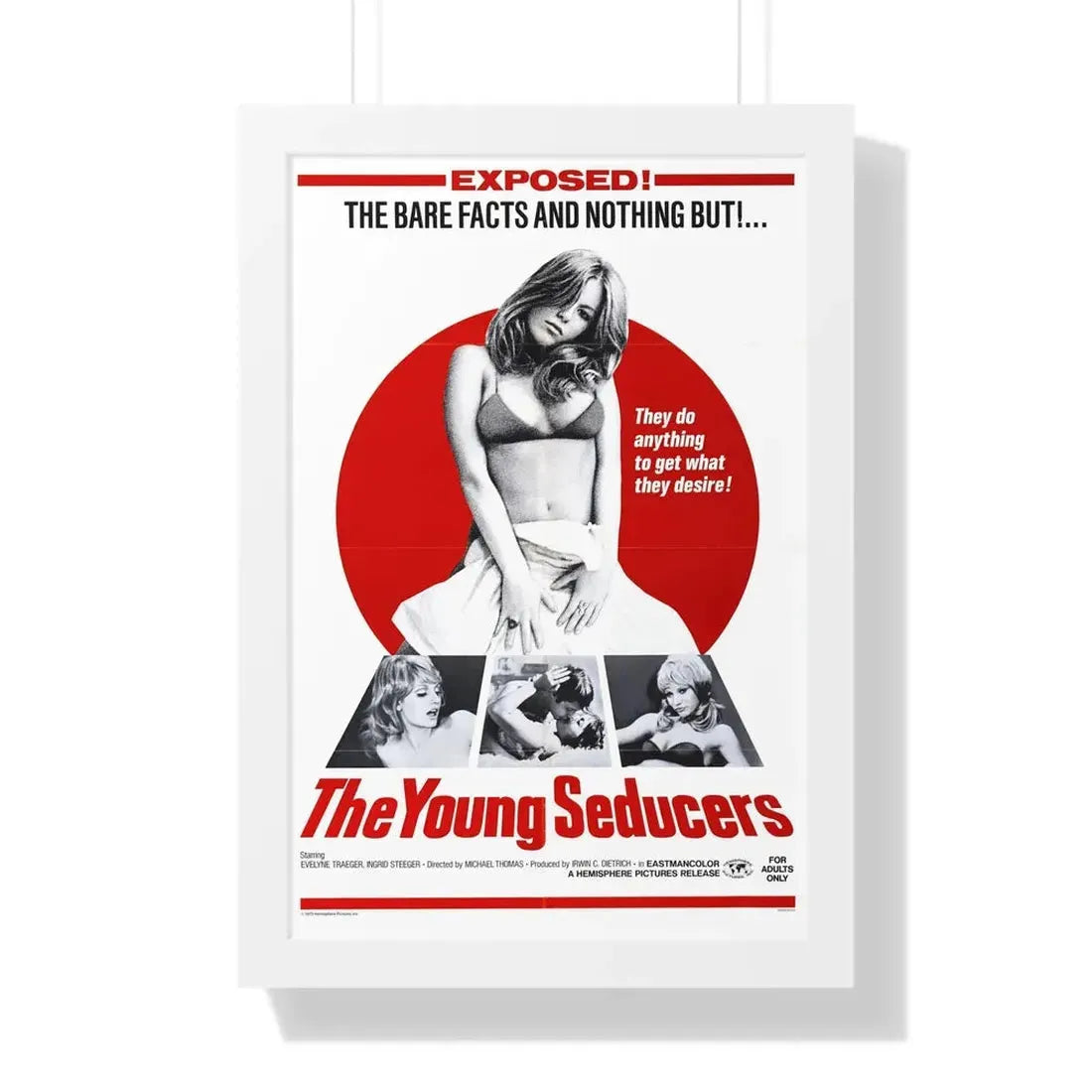 THE YOUNG SEDUCERS (SWINGIN STEWARDESSES) 1971 - Framed Movie Poster 16″ x 24″ White - The Sticker Space