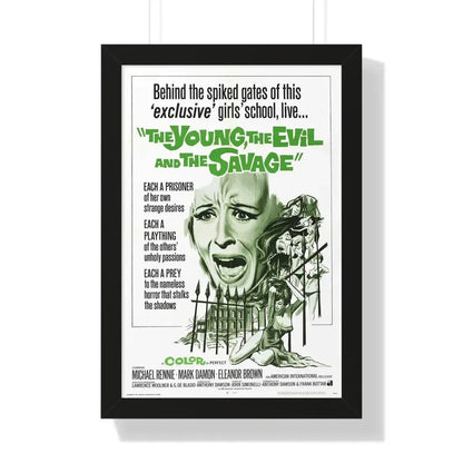 THE YOUNG, THE EVIL AND THE SAVAGE (Naked You Die) 1968 - Framed Movie Poster 16″ x 24″ Black - The Sticker Space