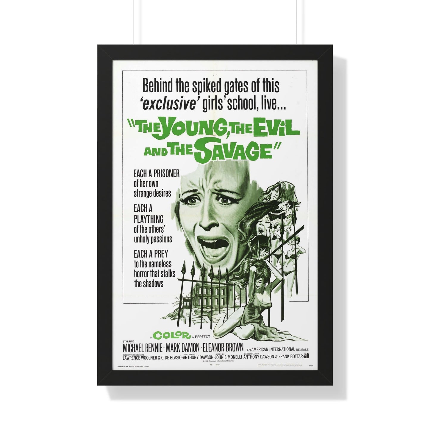 THE YOUNG, THE EVIL AND THE SAVAGE (Naked You Die) 1968 - Framed Movie Poster-20" x 30"-The Sticker Space