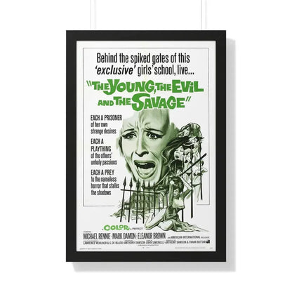 THE YOUNG, THE EVIL AND THE SAVAGE (Naked You Die) 1968 - Framed Movie Poster 20" x 30" Black - The Sticker Space