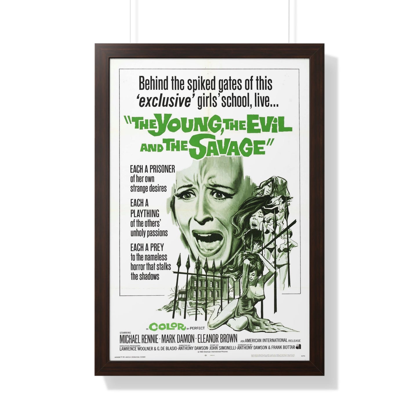 THE YOUNG, THE EVIL AND THE SAVAGE (Naked You Die) 1968 - Framed Movie Poster-20" x 30"-The Sticker Space