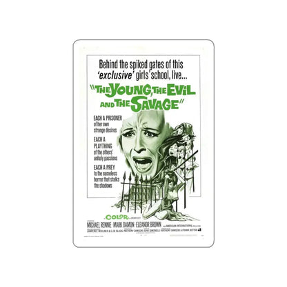 THE YOUNG, THE EVIL AND THE SAVAGE (Naked You Die) 1968 Movie Poster STICKER Vinyl Die-Cut Decal 6 Inch - The Sticker Space