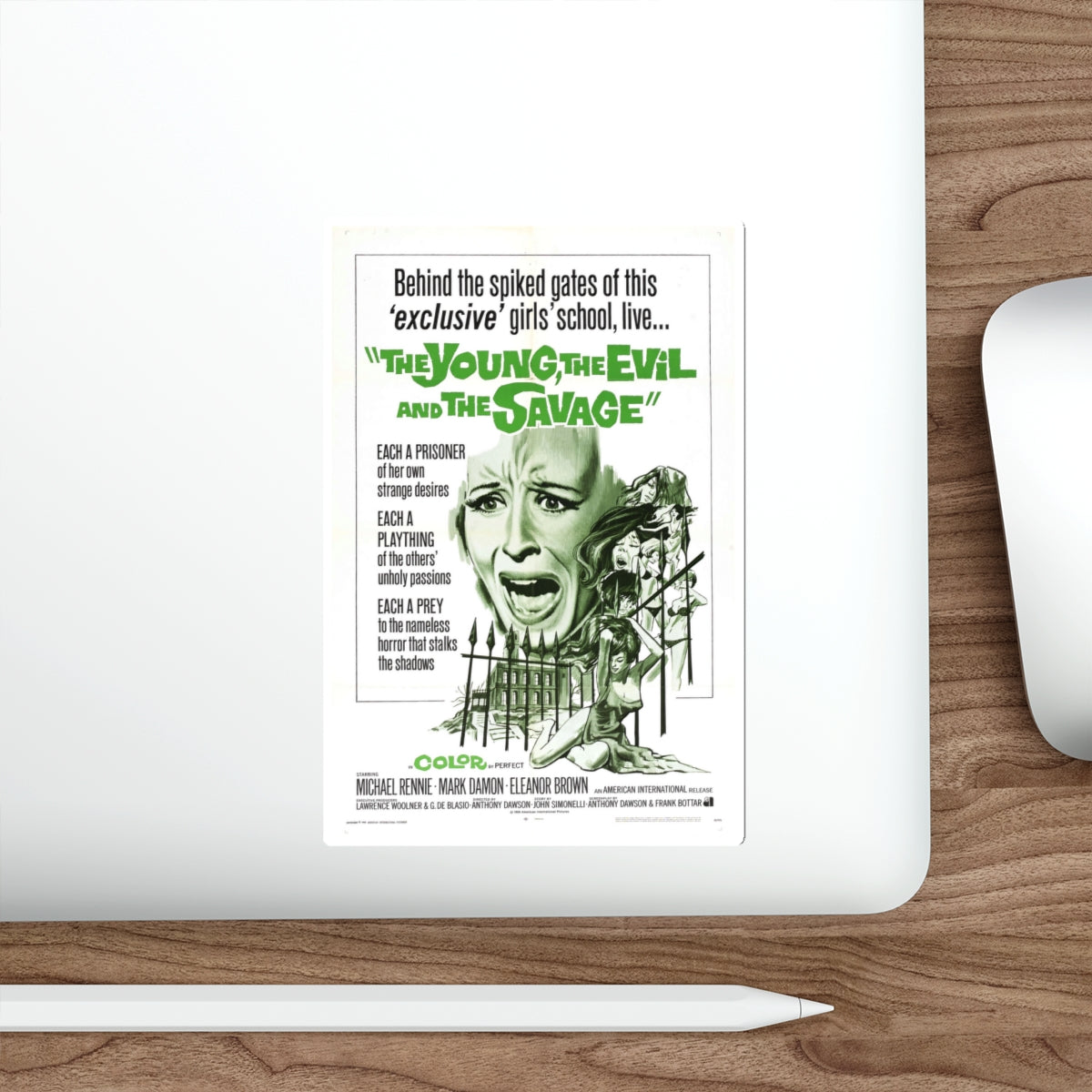 THE YOUNG, THE EVIL AND THE SAVAGE (Naked You Die) 1968 Movie Poster STICKER Vinyl Die-Cut Decal-The Sticker Space