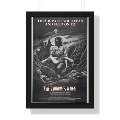 THE ZOMBIE'S RAGE (ANTHROPOPHAGUS) 1980 - Framed Movie Poster 16″ x 24″ Black - The Sticker Space