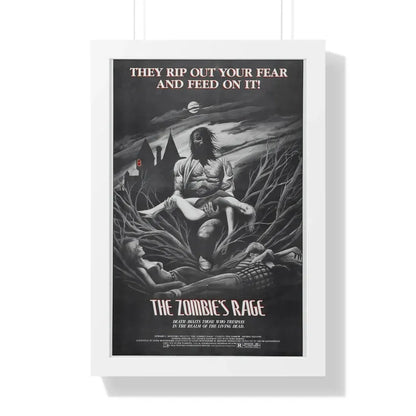 THE ZOMBIE'S RAGE (ANTHROPOPHAGUS) 1980 - Framed Movie Poster 16″ x 24″ White - The Sticker Space