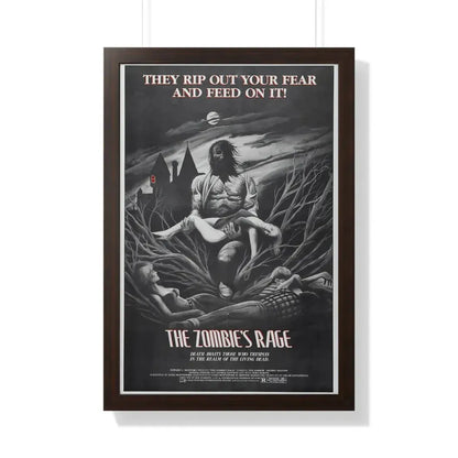 THE ZOMBIE'S RAGE (ANTHROPOPHAGUS) 1980 - Framed Movie Poster 20" x 30" Walnut - The Sticker Space