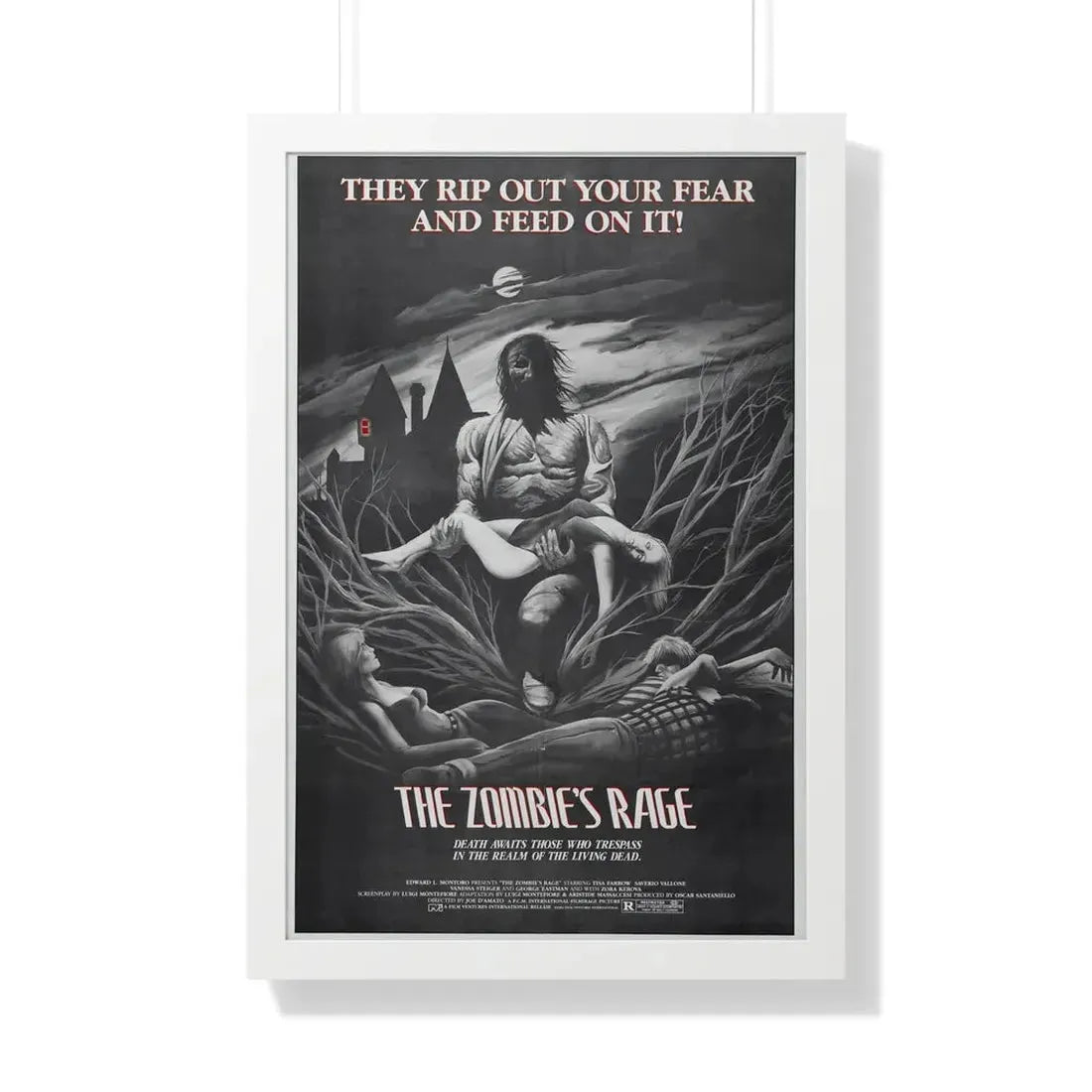 THE ZOMBIE'S RAGE (ANTHROPOPHAGUS) 1980 - Framed Movie Poster 20" x 30" White - The Sticker Space