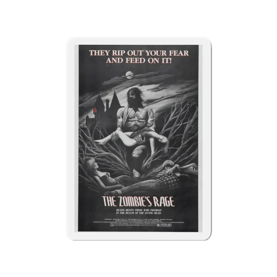 THE ZOMBIE'S RAGE (ANTHROPOPHAGUS) 1980 Movie Poster - Refrigerator Magnet 2 Inch - The Sticker Space