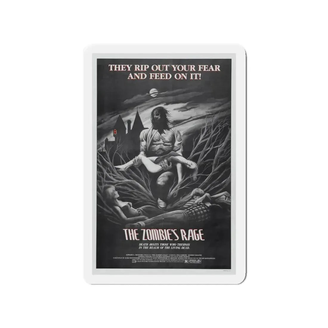 THE ZOMBIE'S RAGE (ANTHROPOPHAGUS) 1980 Movie Poster - Refrigerator Magnet 3 Inch - The Sticker Space