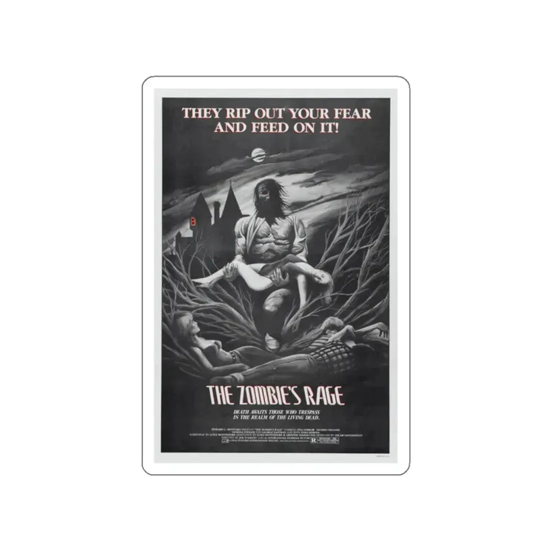 THE ZOMBIE'S RAGE (ANTHROPOPHAGUS) 1980 Movie Poster STICKER Vinyl Die-Cut Decal 2 Inch - The Sticker Space