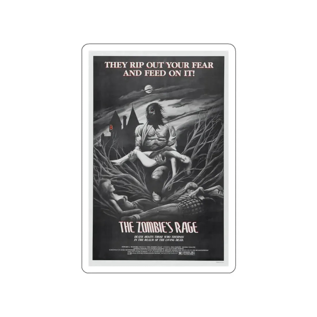 THE ZOMBIE'S RAGE (ANTHROPOPHAGUS) 1980 Movie Poster STICKER Vinyl Die-Cut Decal 5 Inch - The Sticker Space