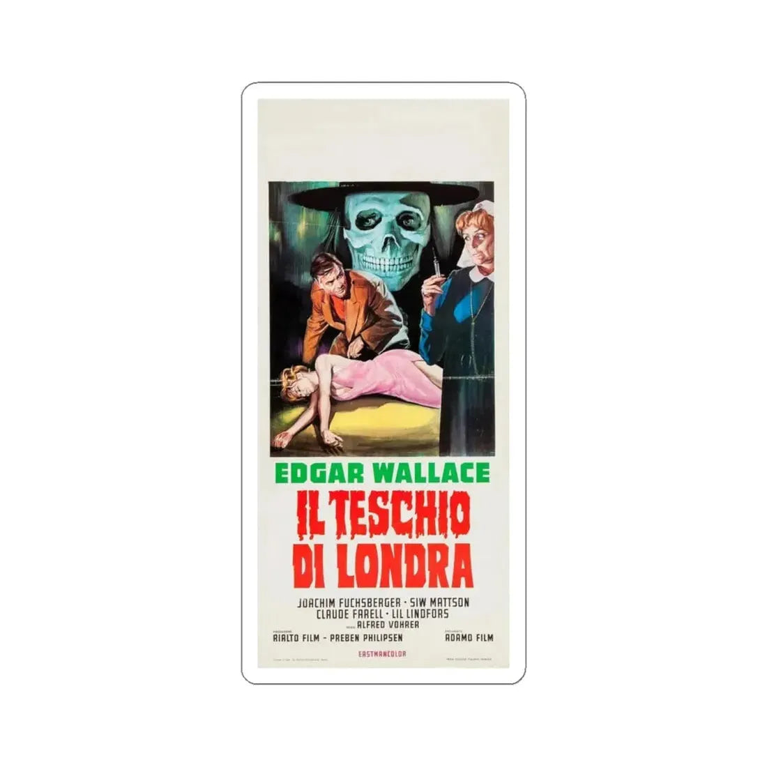 THE ZOMBIE WALKS (ITALIAN) 1968 Movie Poster - STICKER Vinyl Kiss-Cut Decal 6 Inch White - The Sticker Space