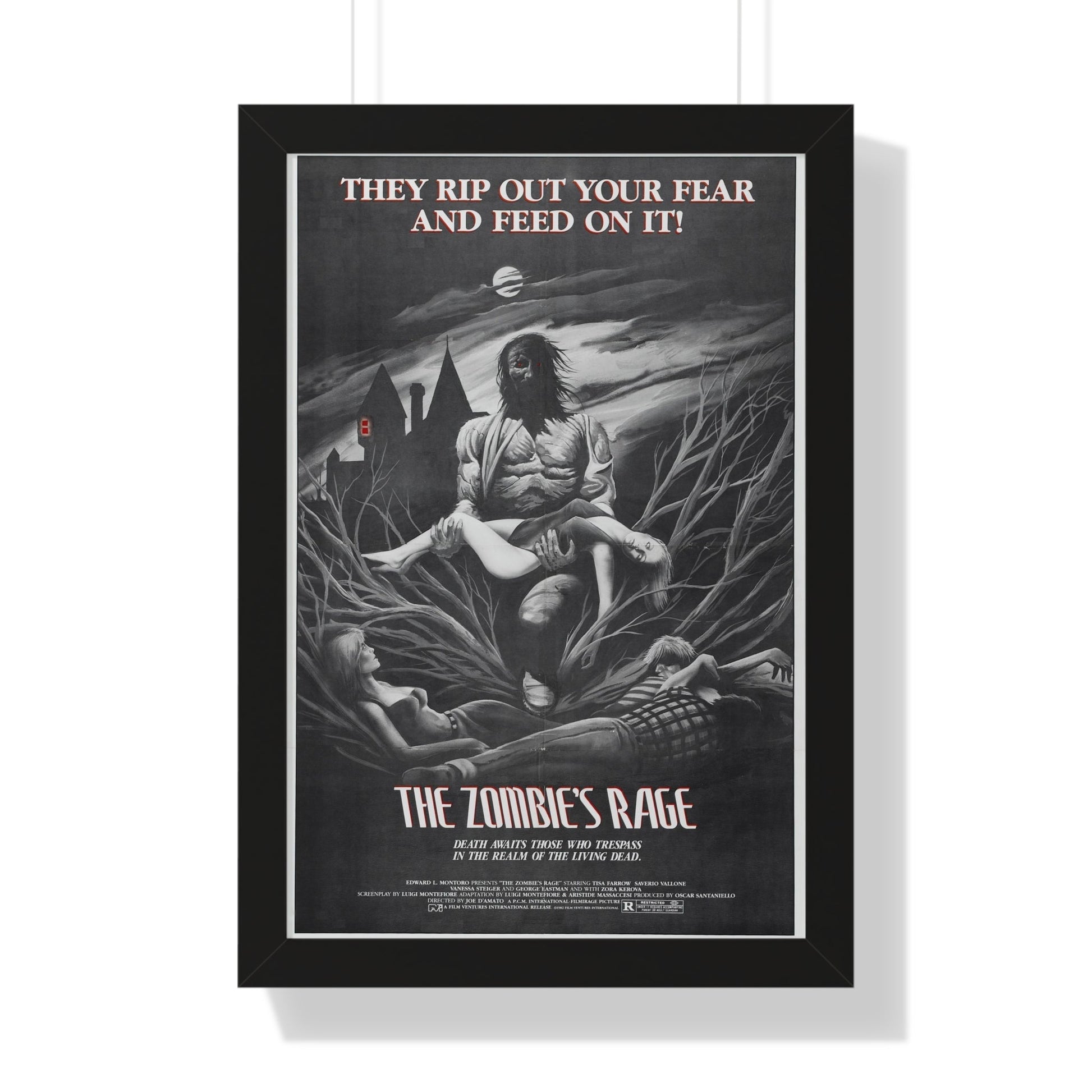 THE ZOMBIE'S RAGE (ANTHROPOPHAGUS) 1980 - Framed Movie Poster-16″ x 24″-The Sticker Space