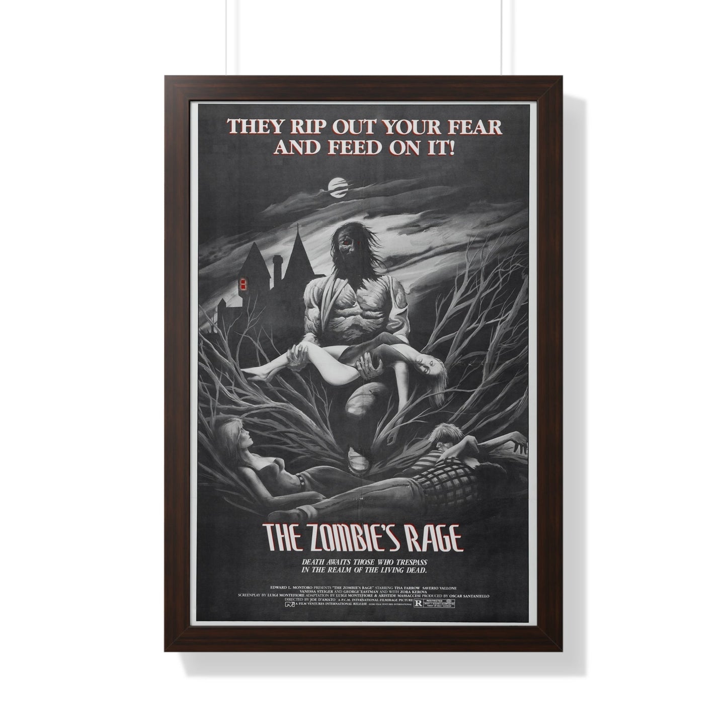 THE ZOMBIE'S RAGE (ANTHROPOPHAGUS) 1980 - Framed Movie Poster-20" x 30"-The Sticker Space