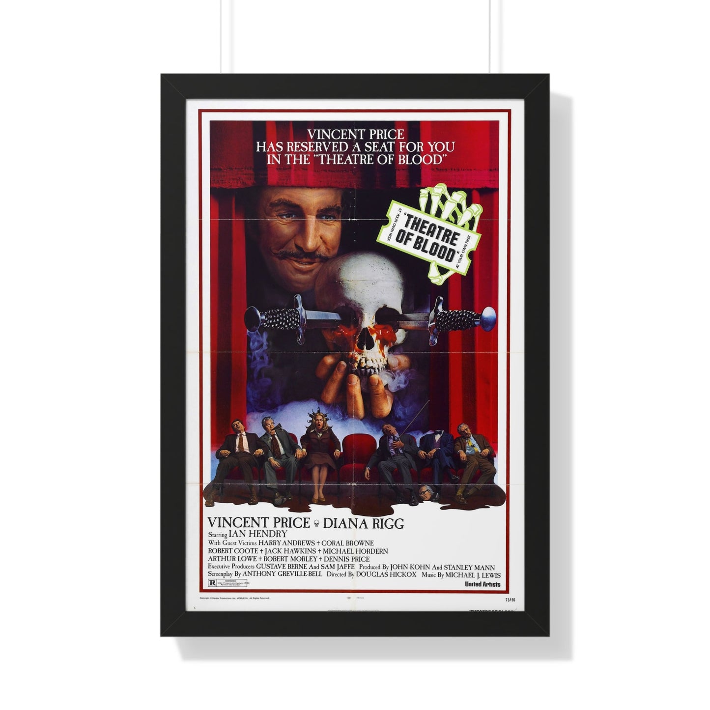 THEATRE OF BLOOD 1973 - Framed Movie Poster-20" x 30"-The Sticker Space