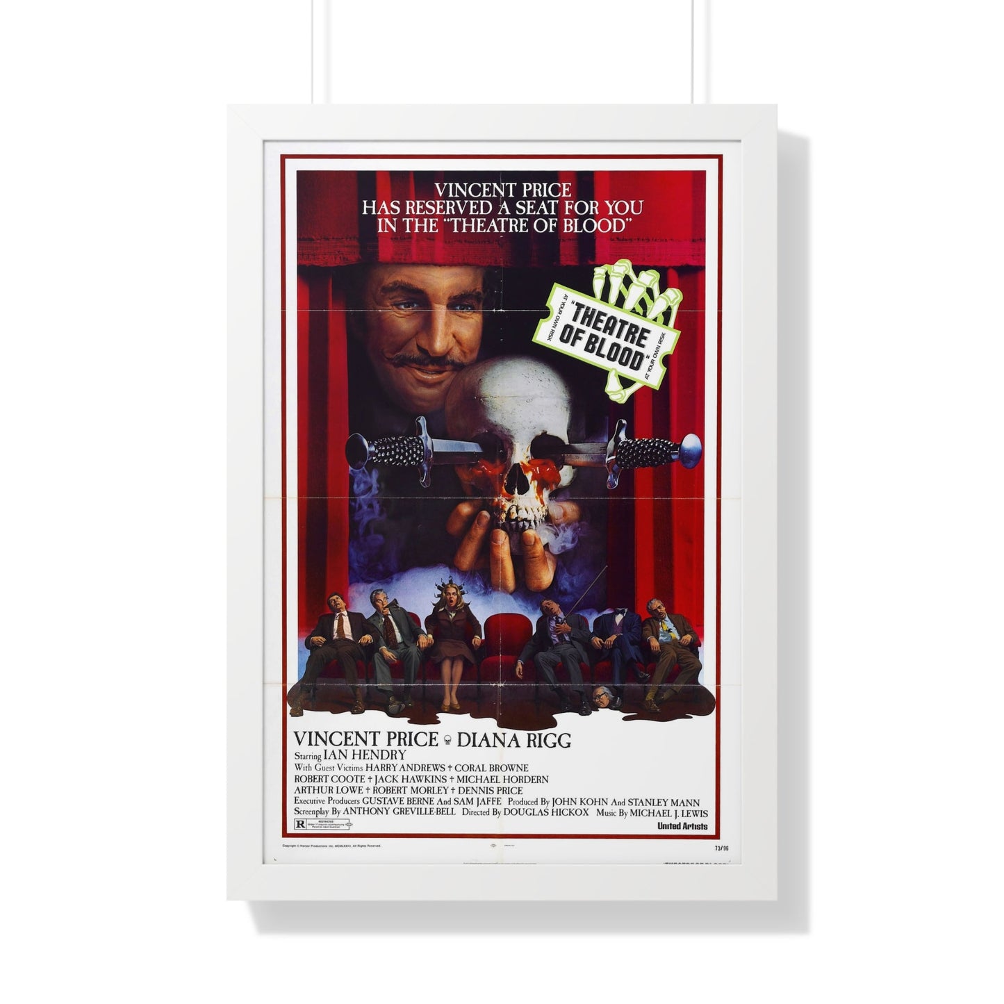 THEATRE OF BLOOD 1973 - Framed Movie Poster-20" x 30"-The Sticker Space