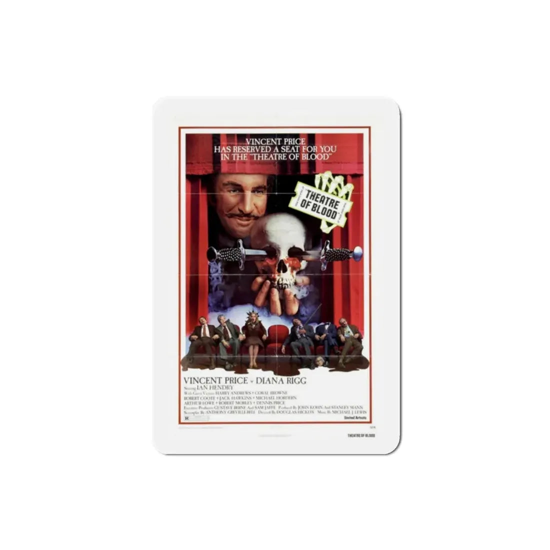Theatre of Blood 1973 Movie Poster Refrigerator Magnet 2 Inch - The Sticker Space