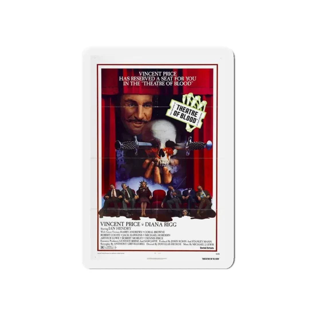 THEATRE OF BLOOD 1973 Movie Poster - Refrigerator Magnet 5 Inch - The Sticker Space