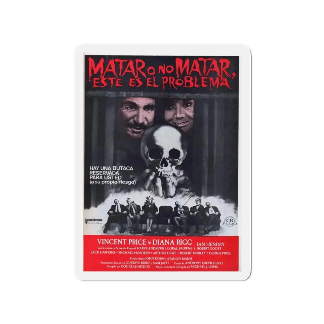 THEATRE OF BLOOD (2) 1973 Movie Poster - Refrigerator Magnet 3 Inch - The Sticker Space