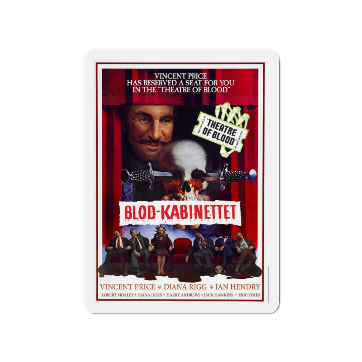 THEATRE OF BLOOD (DANISH) 1973 Movie Poster - Refrigerator Magnet