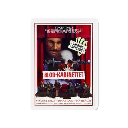 THEATRE OF BLOOD (DANISH) 1973 Movie Poster - Refrigerator Magnet 4 Inch - The Sticker Space