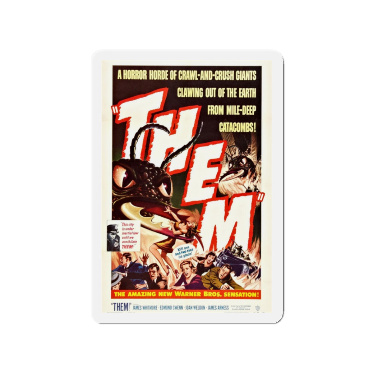 THEM! 1954 Movie Poster - Refrigerator Magnet-2 Inch-The Sticker Space