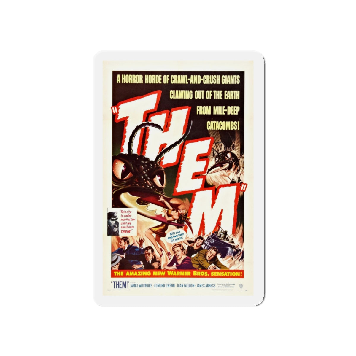 THEM! 1954 Movie Poster - Refrigerator Magnet-4 Inch-The Sticker Space