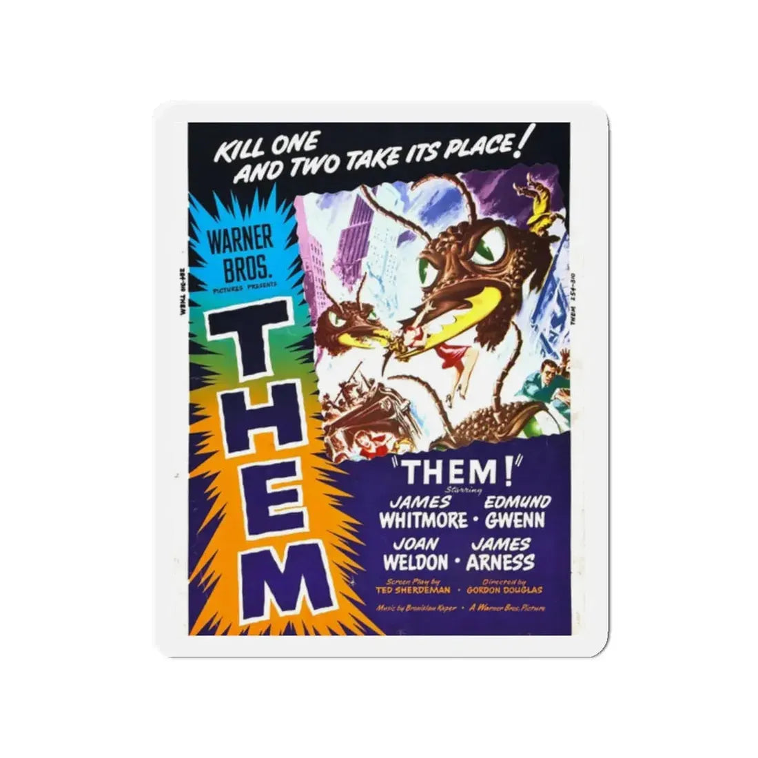 THEM! (2) 1954 Movie Poster - Refrigerator Magnet 2 Inch - The Sticker Space