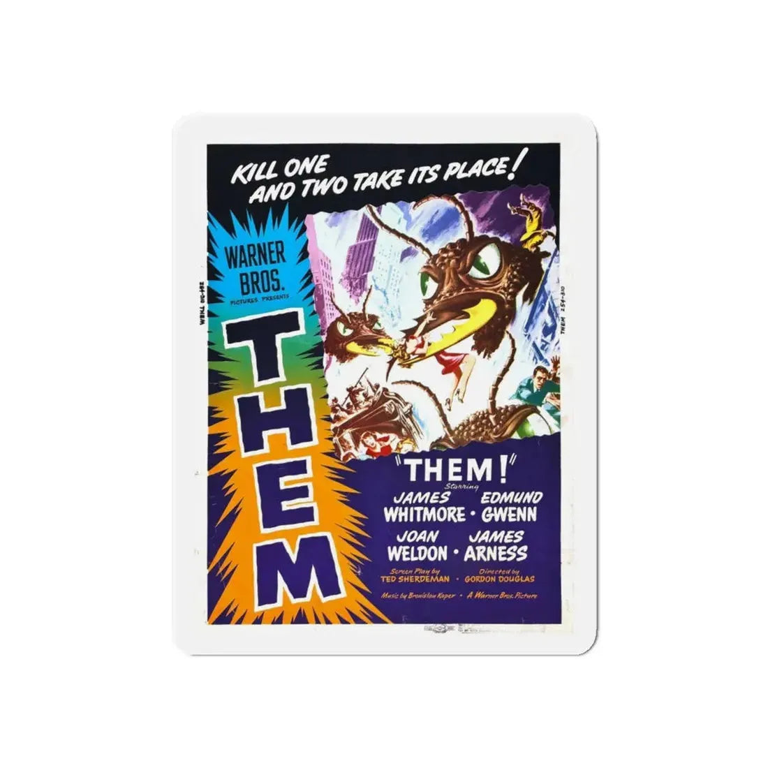 THEM! (2) 1954 Movie Poster - Refrigerator Magnet 5 Inch - The Sticker Space