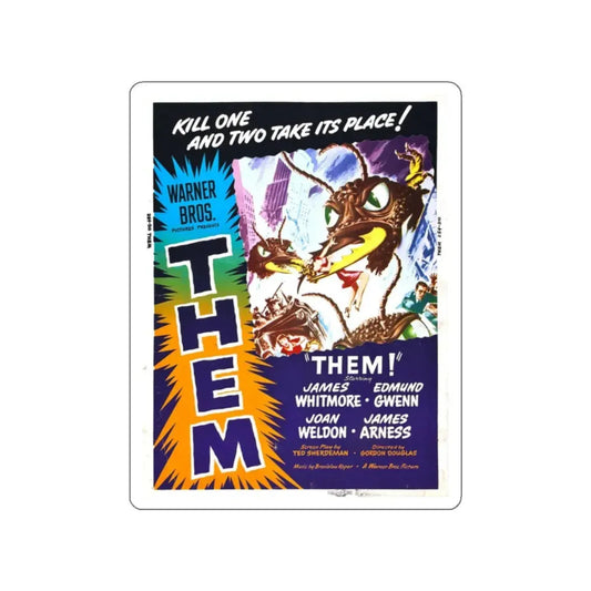 THEM! (2) 1954 Movie Poster STICKER Vinyl Die-Cut Decal 2 Inch - The Sticker Space