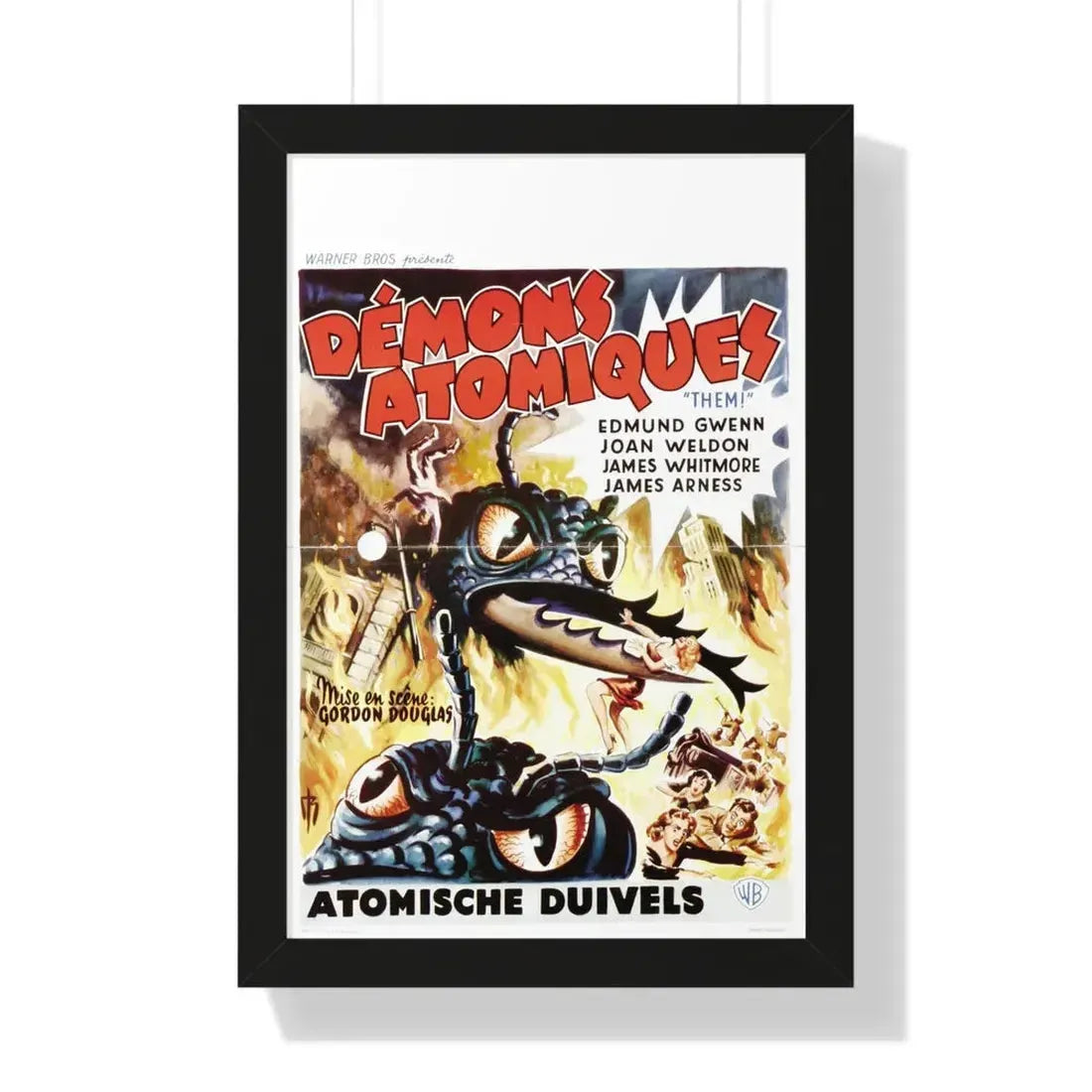 THEM! (BELGIAN) 1954 - Framed Movie Poster 16″ x 24″ Black - The Sticker Space