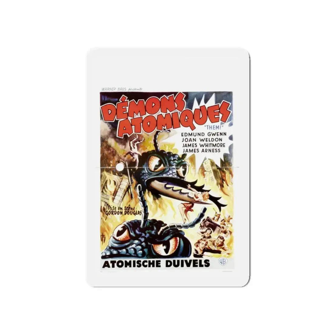 THEM! (BELGIAN) 1954 Movie Poster - Refrigerator Magnet 4 Inch Die-Cut - The Sticker Space
