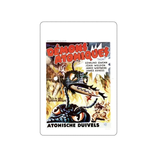 THEM! (BELGIAN) 1954 Movie Poster STICKER Vinyl Die-Cut Decal 2 Inch - The Sticker Space