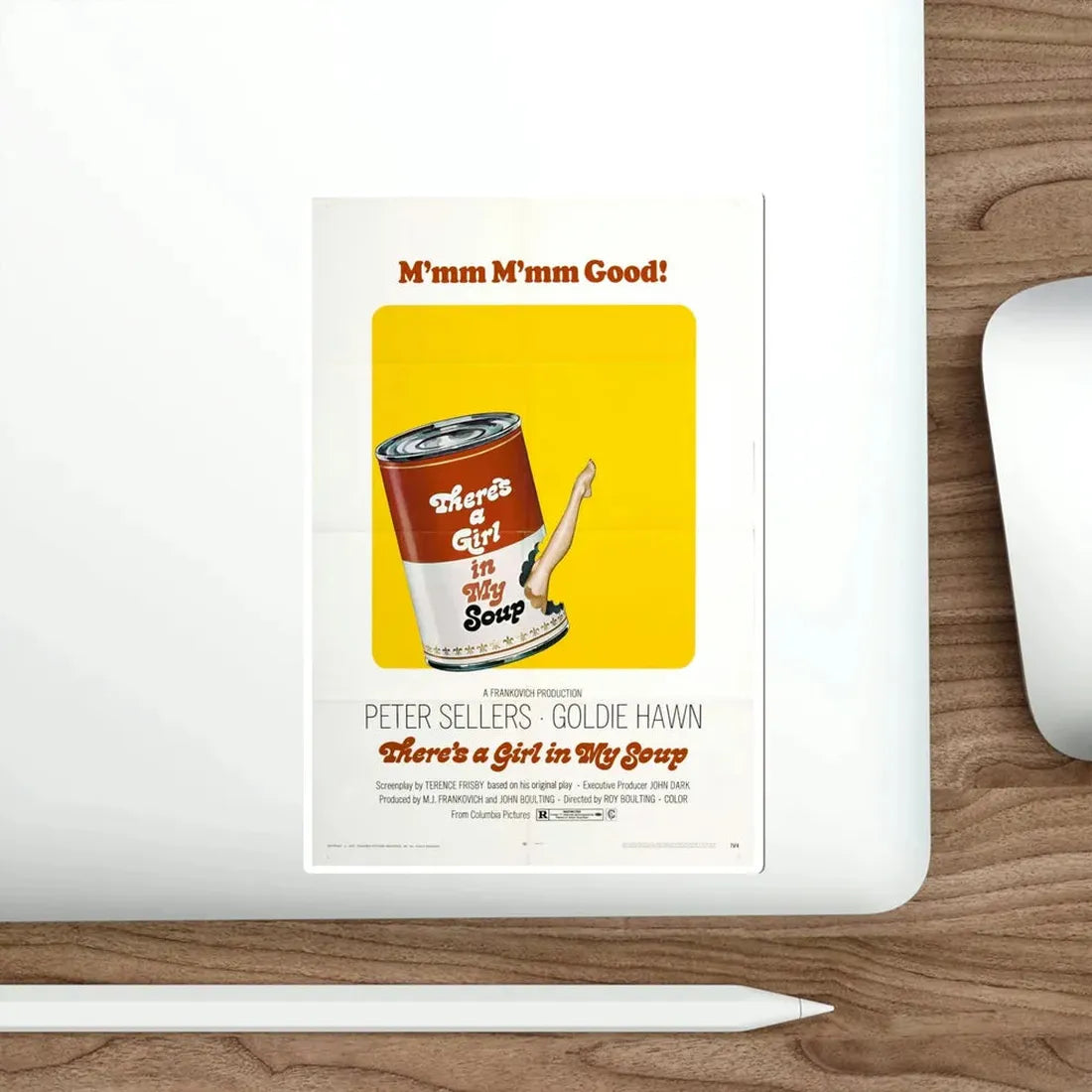 There's a Girl in My Soup 1970 Movie Poster STICKER Vinyl Die-Cut Decal - The Sticker Space