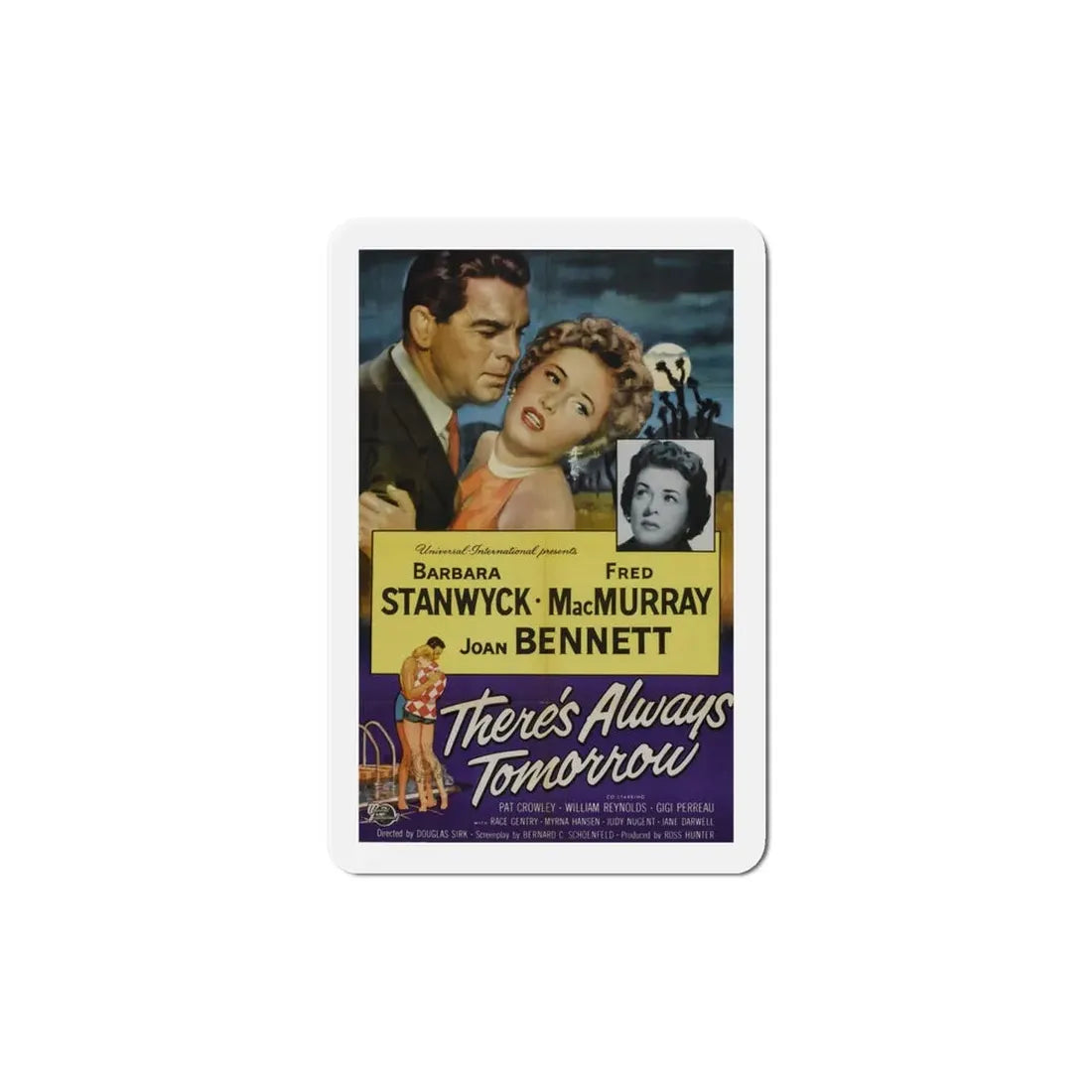 Theres Always Tomorrow 1956 Movie Poster Refrigerator Magnet 6 Inch - The Sticker Space