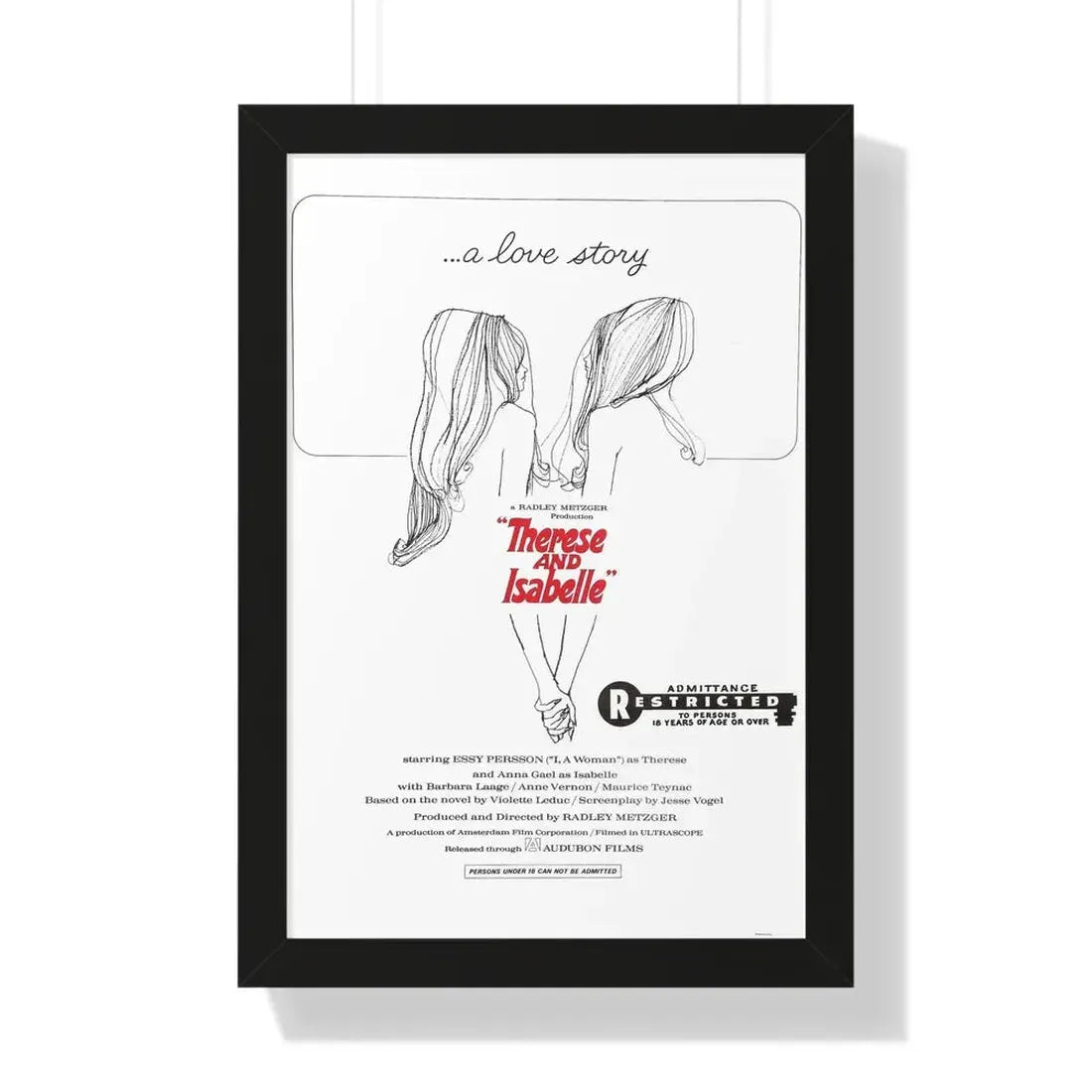 THERESE AND ISABEL 1968 - Framed Movie Poster 16″ x 24″ Black - The Sticker Space
