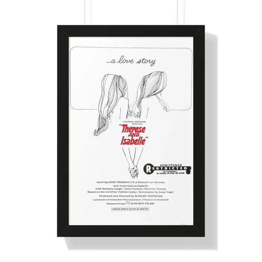 THERESE AND ISABEL 1968 - Framed Movie Poster 16″ x 24″ Black - The Sticker Space