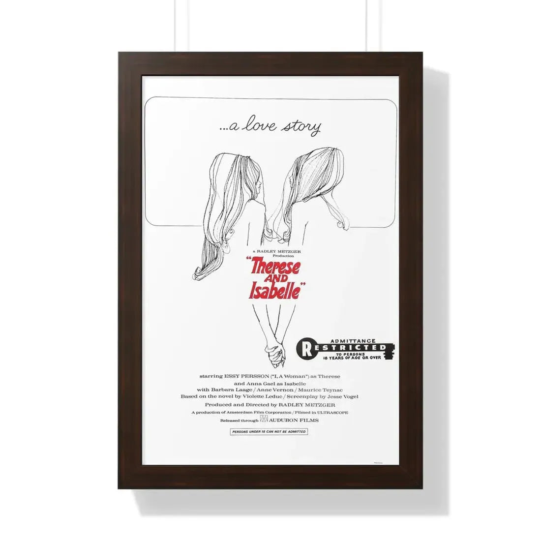 THERESE AND ISABEL 1968 - Framed Movie Poster 16″ x 24″ Walnut - The Sticker Space