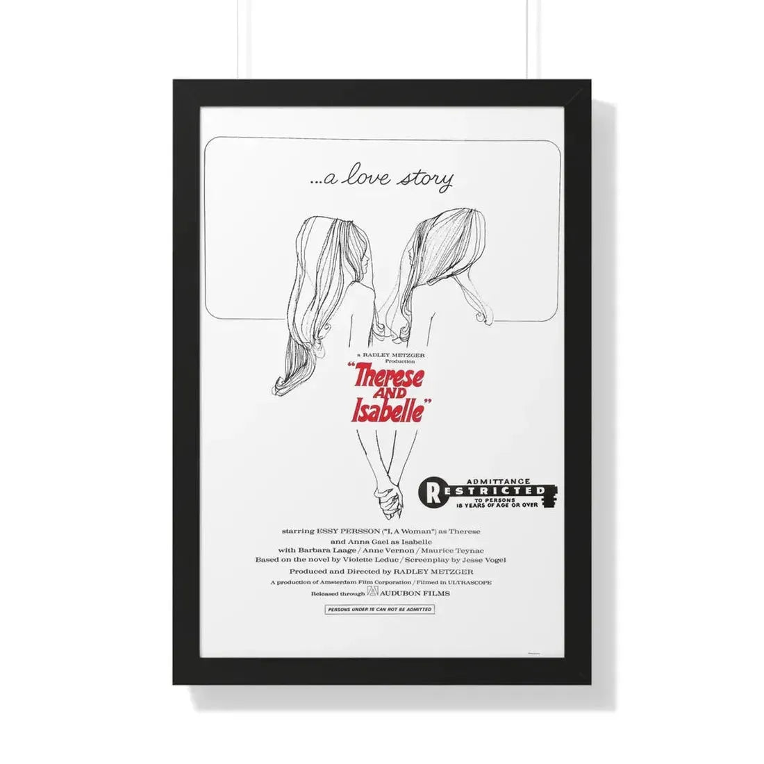 THERESE AND ISABEL 1968 - Framed Movie Poster 20" x 30" Black - The Sticker Space