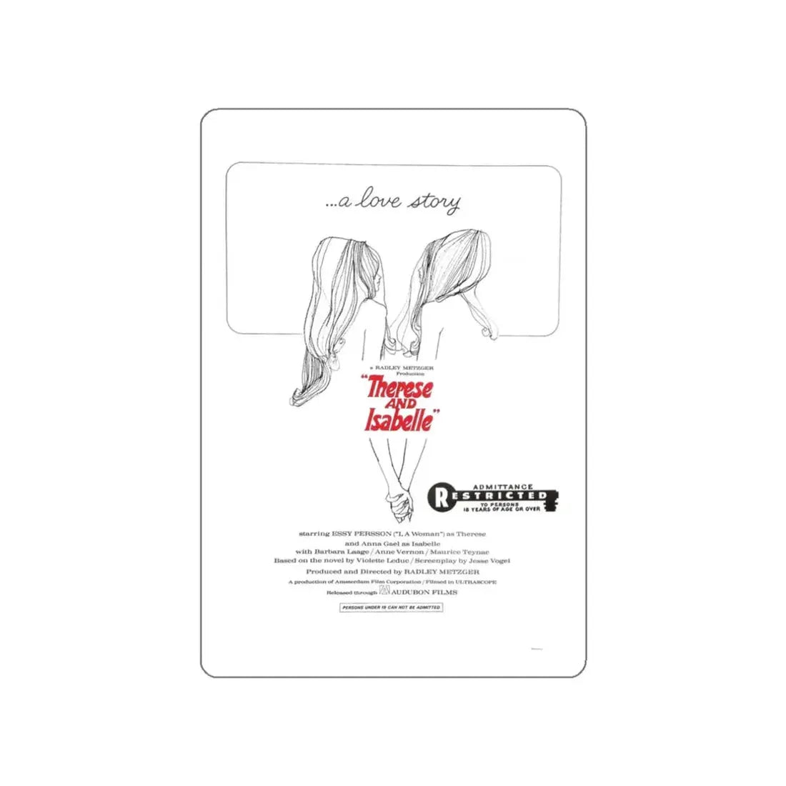 THERESE AND ISABEL 1968 Movie Poster STICKER Vinyl Die-Cut Decal 3 Inch - The Sticker Space