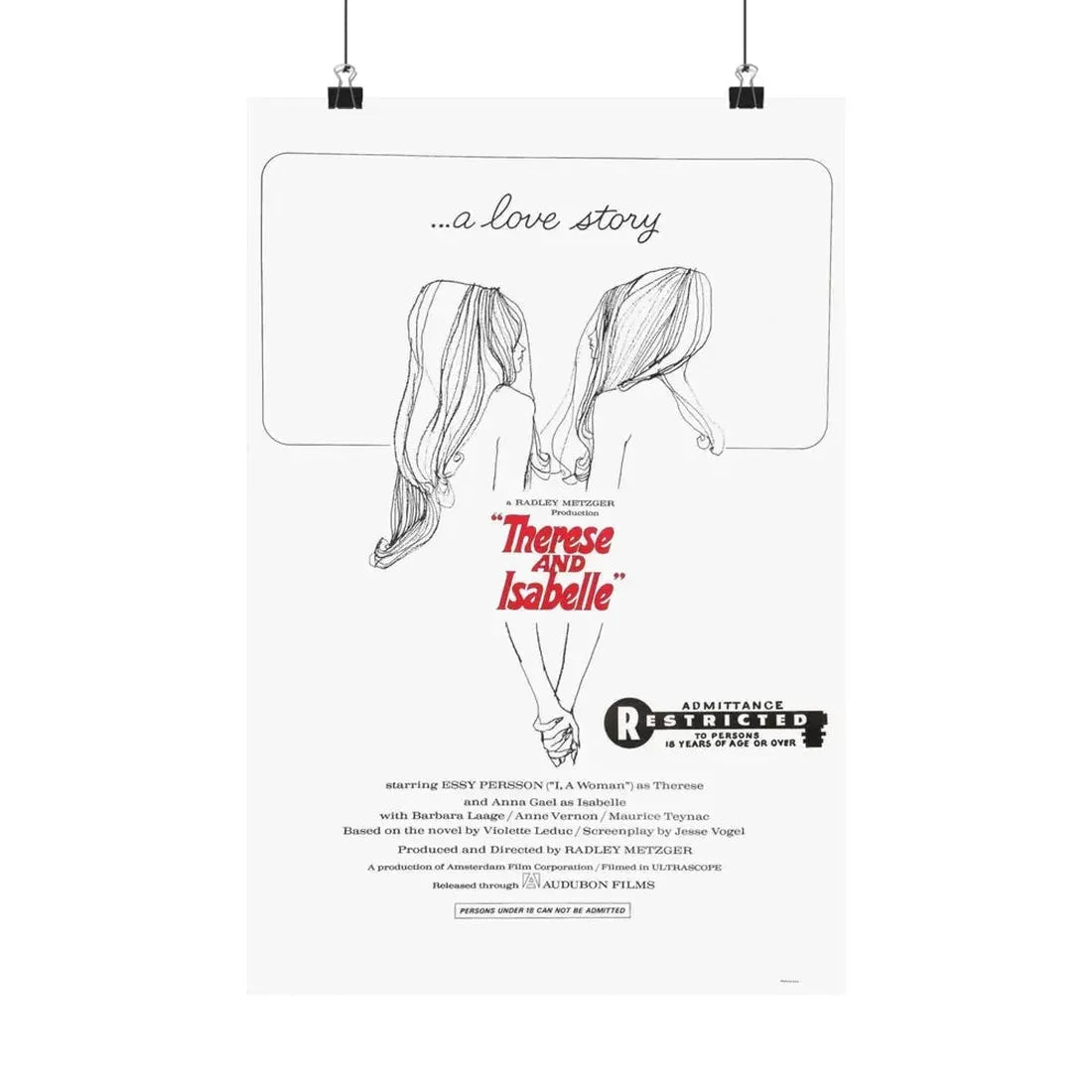 THERESE AND ISABEL 1968 - Paper Movie Poster 12″ x 18″ Matte - The Sticker Space