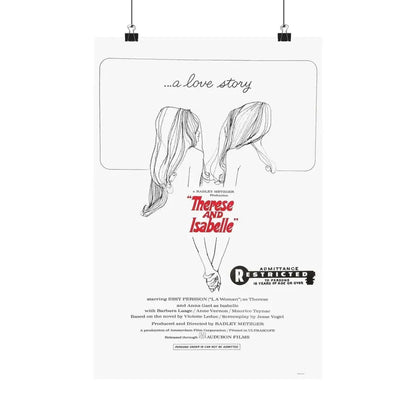 THERESE AND ISABEL 1968 - Paper Movie Poster 12″ x 18″ Matte - The Sticker Space