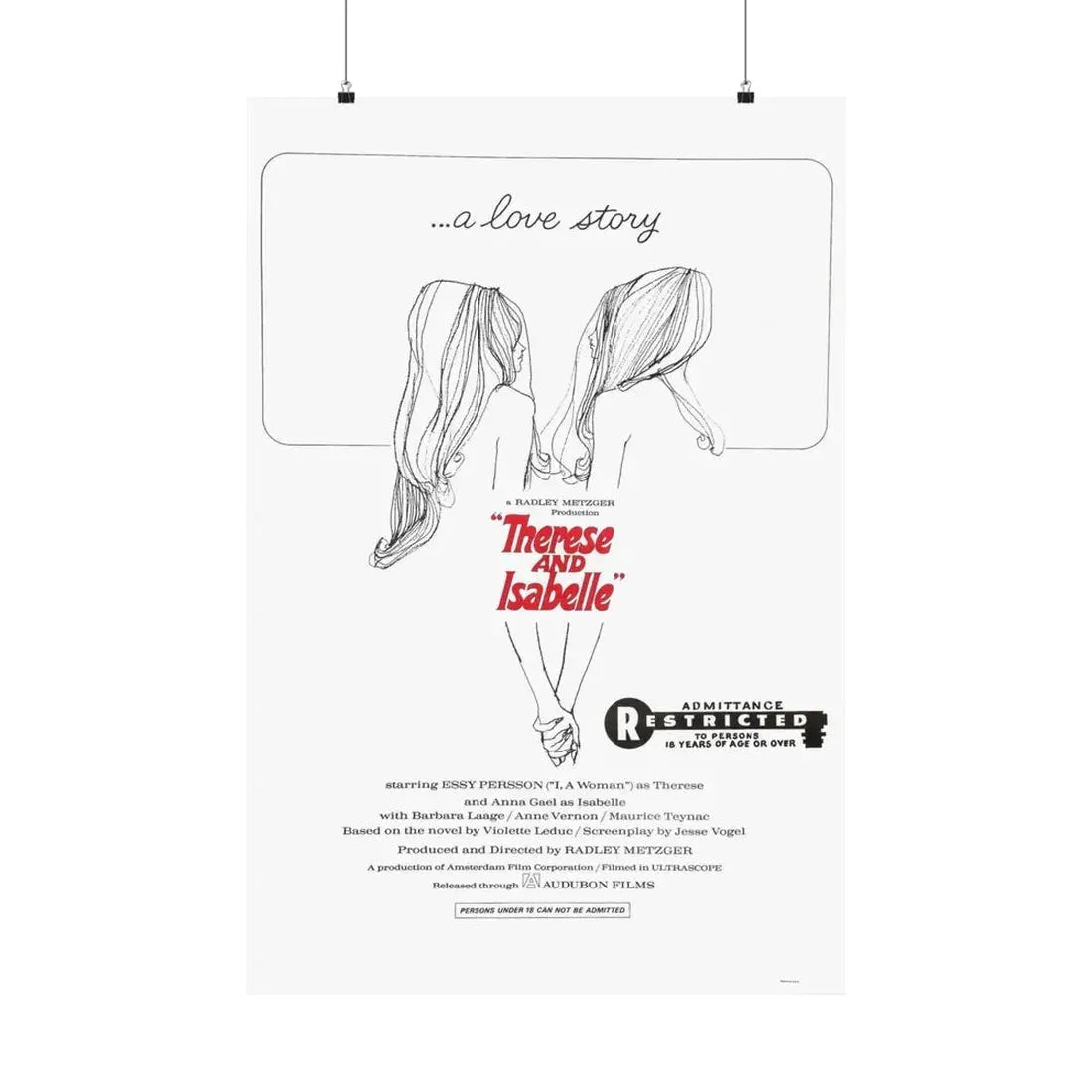 THERESE AND ISABEL 1968 - Paper Movie Poster 24″ x 36″ Matte - The Sticker Space