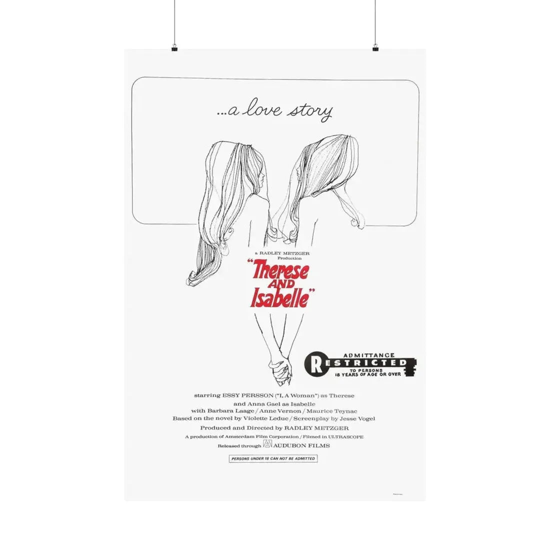 THERESE AND ISABEL 1968 - Paper Movie Poster 36" x 54" Matte - The Sticker Space