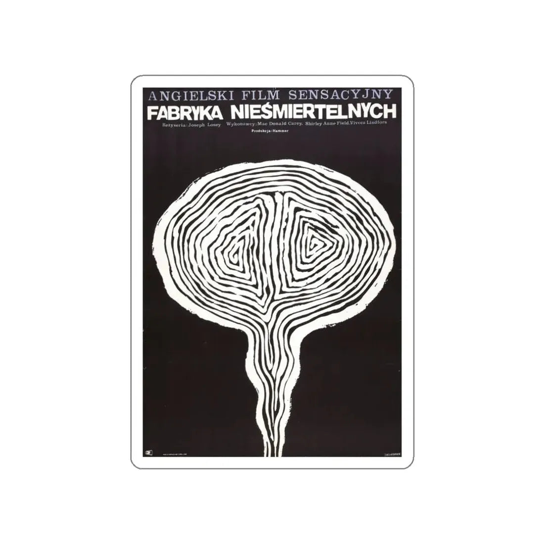 THESE ARE THE DAMNED (POLISH) 1963 Movie Poster STICKER Vinyl Die-Cut Decal 3 Inch - The Sticker Space