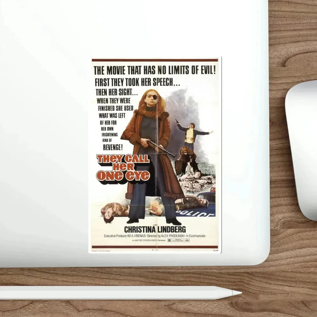 They Call Her One Eye 1974 Movie Poster STICKER Vinyl Die-Cut Decal - The Sticker Space