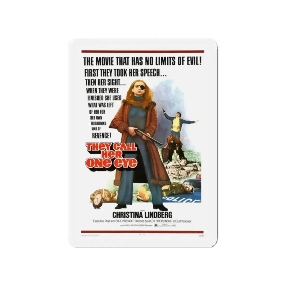 THEY CALL HER ONE EYE (THRILLER A CRUEL PICTURE) 1973 Movie Poster - Refrigerator Magnet 2 Inch - The Sticker Space