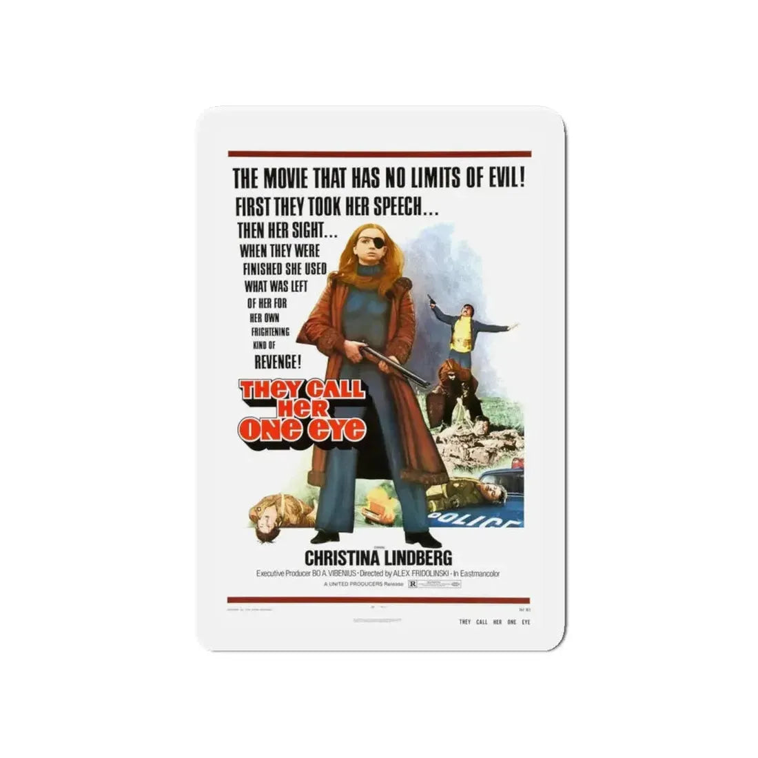 THEY CALL HER ONE EYE (THRILLER A CRUEL PICTURE) 1973 Movie Poster - Refrigerator Magnet 4 Inch - The Sticker Space